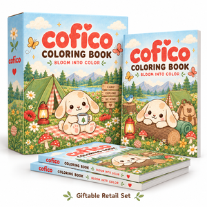 Libro da Colorare per Campeggio con Cani KAIX, Stampa Personalizzata del Logo, Libro da Colorare per Ragazze con Amici Carini - Product Image 1