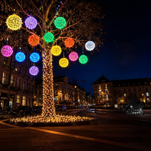 Boule <span class=keywords><strong>de</strong></span> Noël à LED RGB à cadre en plastique, IP65, à <span class=keywords><strong>changement</strong></span> <span class=keywords><strong>de</strong></span> couleur, motif dynamique, pour intérieur, centre commercial, hôtel, salon, ambiance festive, décoration <span class=keywords><strong>de</strong></span> vacances - Product Image 5