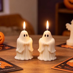 Bougie fantôme citrouille d'Halloween, bougie parfumée artisanale, décoration de maison pour les fêtes, article cadeau - Product Image 4