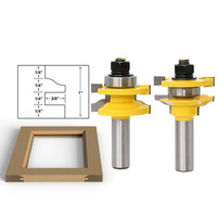 2 #   Fresa para unión de paneles grandes con vástago de 1/4'', 6mm, 12mm o 1/2'' para carpintería, para puertas de gabinetes, paneles de puertas y ventanas