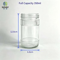 Pot en verre transparent de qualité alimentaire, 280 ml, avec couvercle à vis, pour confiture, gelée, fournitures de cuisine en gros
