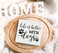 Targa in Legno Leggera Stile Rustico Farmhouse con Citazione per Amanti dei Cani, Decorazione per Scaffali, Tavoli e Scrivanie del Soggiorno