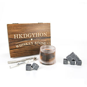 ชุดหินน้ำแข็งหินแกรนิตวิสกี้ทำจากไม้อุปกรณ์เสริมสำหรับบาร์หินเย็นและหินวิสกี้ที่ทำจากไม้ - Product Image 5