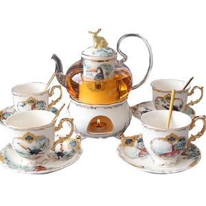 Service à thé en céramique de luxe, service à thé anglais de l'après-midi, tasse à café, service à café de haute qualité pour la maison, service à café jungle - Product Image 5