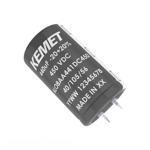 Condensateur à montage traversant à pression Original CAP ALUM 105C 270UF 450VDC ALO8AA271CB450 270 uF - Product Image 1