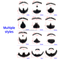 Barbe artificielle pour homme, 100% cheveux humains, nouée à la main, pour le visage, la moustache, les fêtes, le maquillage de film, le cosplay