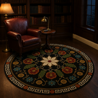 Tapis en microfibre 100% polyester à motif floral, imitation laine, tapis en cachemire, fabriqué à la machine, petit tapis, taille personnalisée, antidérapant