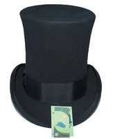 A111901 Chapeau haut de forme en laine 100% Véritable chapeau présidentiel Chapeau magique Hauteur 22CM
