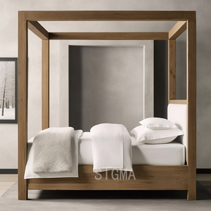 Luxury <strong>King</strong> <strong>Size</strong> Solid Wood <strong>Bed</strong> Frame Bedroom Home Furniture Elegant Wooden <strong>Beds</strong> - Product Image 4