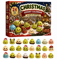 Calendrier de l'Avent Squishy de Noël 2026 – Boîte Mystère 24 Jours en Forme de Dumpling, Jouet Anti-Stress à Remontée Lente, Kawaii, en TPR, à Collectionner, Vente en Gros