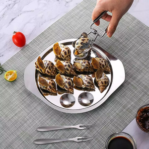 Kingwise Ensemble d'outils Escargot <span class=keywords><strong>en</strong></span> acier inoxydable Fourchettes et pinces <span class=keywords><strong>à</strong></span> <span class=keywords><strong>escargots</strong></span> Accessoires de cuisine <span class=keywords><strong>Assiettes</strong></span> et fourchettes <span class=keywords><strong>à</strong></span> motif de vaisselle - Product Image 2