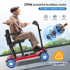 Scooter eléctrico con motor sin escobillas de 270W, ultraligero, compacto, Plegable, portátil, para discapacitados - Product Image 4