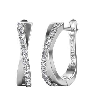 Petites boucles <span class=keywords><strong>d</strong></span>'oreilles créoles pour femmes Offres Spéciales, boucles <span class=keywords><strong>d</strong></span>'oreilles en argent sterling 925, plaqué rhodium avec zircone de 15 mm - Product Image 1