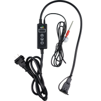 LuckyHerp Fabrication directe Dôme lumineux pour reptiles Contrôleur de température Fer & Aluminium Noir Écologique 110-240V Fil de 1,8m