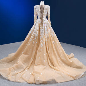 Jancember RSM67562 Robes de soirée brodées en dentelle à col en V pour femmes avec traîne détachable - Product Image 5