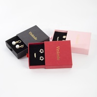 Nouvelles boîtes d'emballage carrées en carton personnalisées avec logo, insert en velours pour le rangement de boucles d'oreilles, colliers et bagues, idéales pour les cadeaux