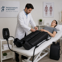 Botas de Compresión de Aire Inalámbricas de 6 Cámaras, Masajeador de Piernas Recargable, Sistema Profesional de Terapia de Drenaje Linfático Neumático