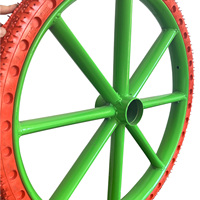26x2.5 Pneu et roue solides en PU sans plat pour chariots à chevaux remorques chariots à main Wagon