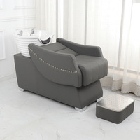Lit de lavage moderne pour salon de coiffure et spa avec bac profond, en cuir, design écologique et ergonomique pour salons de coiffure