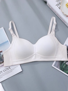 Soutien-gorge sans armatures sans coutures pour femme, bonnet complet, bretelles réglables, dos en Y, couleur unie, usage quotidien, Spandex Polyester Blanc - Product Image 1