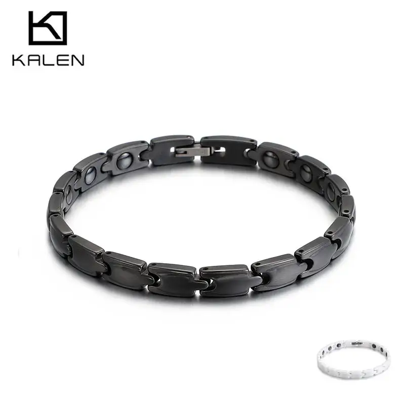 Bracelet à maillons en céramique noire/blanche, bijou pour hommes, 19 cm, nouvelle collection