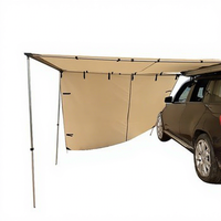 Auvent de voiture tendance en tissu Oxford, tente latérale imperméable et pare-soleil, 2000-3000mm, quatre saisons, monté sur véhicule, Kahki