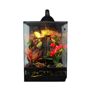 Terrario <span class=keywords><strong>de</strong></span> Vidrio para Reptiles <span class=keywords><strong>de</strong></span> Selva Tropical, Caja <span class=keywords><strong>de</strong></span> Cría para Reptiles, <span class=keywords><strong>Jaula</strong></span> con Malla para Dragón Barbudo e Iguana - Product Image 1