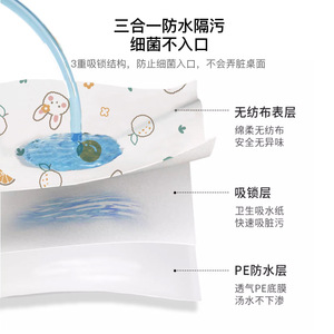 Disposable Baby <b>Placemats</b> Square Cartoon Oil Proof Washable <b>For</b> Home And Outings - Product Image 4