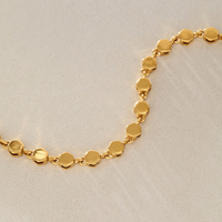 Bracelet à fermoir géométrique poli J&D, plaqué or 18K PVD, acier inoxydable, chaîne sculpturale superposée, pour femmes