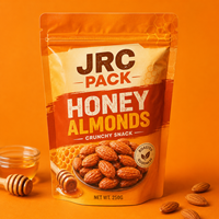 Sachet refermable personnalisé avec logo imprimé pour snacks, noix, amandes, noix de cajou – Emballage alimentaire réutilisable de qualité alimentaire, pochette verticale