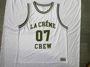 La Creme Crew 07 Camiseta sin mangas de malla blanca para hombre, estilo urbano, baloncesto, corte regular, cuello redondo, transpirable - Product Image 1