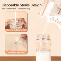 Sacs de stockage de lait maternel sans BPA de haute qualité avec détection de température facile à verser 8oz 250ml