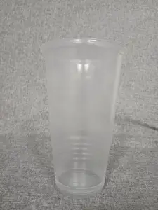 ใหม่ถ้วยพลาสติก PP แบบใช้แล้วทิ้งที่ชัดเจนพร้อมถ้วยใต้ถ้วยสําหรับ Takeaway ถ้วยพลาสติกแบบใช้แล้วทิ้งที่บรรจุไว้ในบรรจุภัณฑ์ 0