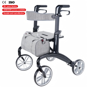 Deambulatore in Fibra di Carbonio Ultra Leggero MZU, Ausilio per la Riabilitazione Specifico per Anziani, Carrello Pieghevole con Ruote - Product Image 1