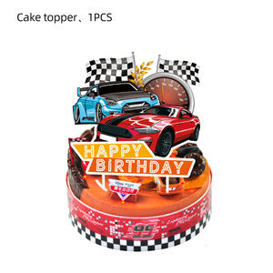 <strong>Hot</strong> Racing Car Balloons &amp; Disposable Cake Topper Set Boys <strong>Birthday</strong> <strong>Party</strong> Decoration with Photobooth Backdrop Supplies - Product Image 2