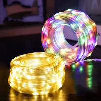 Grenzüberschreitende LED-Solar-Kupferlichterkette für Outdoor-Camping, Weihnachtsdekoration, Farbige Atmosphäre-Sternenlichterkette