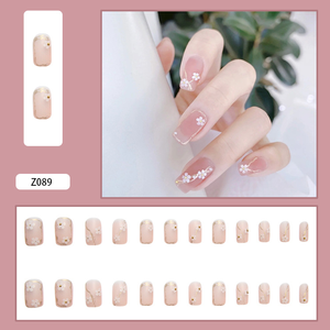 <strong>Simple</strong> French Flowers 3D Artificial Fingernails Press on <strong>Nails</strong> Private Label Dropshipping Press on <strong>Nails</strong> - Product Image 4