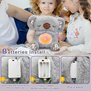 Musica che respira Koala animali di peluche peluche giocattolo del bambino che dorme compagno di poltiglia peluche giocattolo con battito cardiaco - Product Image 5