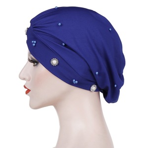 Turbante Musulmano con Perline, Copricapo da Donna con Croce Frontale, Hijab <span class=keywords><strong>Interno</strong></span>, Cappelli Bonnet all'Ingrosso, Copricapo Arabo Neutro da Donna - Product Image 6