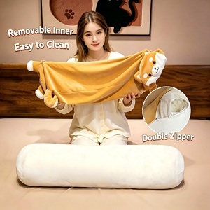 Almohada de cuerpo entero de Shiba Inu adorable, suave, de peluche, con funda extraíble, animal de peluche <span class=keywords><strong>para</strong></span> <span class=keywords><strong>dormir</strong></span>, regalo - Product Image 3
