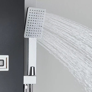 Pannello Doccia LED Moderno a Parete con Getti Massaggianti e Doccia a Pioggia, Miscelatore Monocomando Termostatico in Ceramica, Acciaio Inossidabile - Vendita Calda - Product Image 3