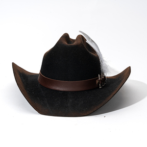 Nueva moda australiana 100% lana personalizada nueva moda Cattleman fieltro vaquero Fedora sombreros ala plana enrollable sombrero de ala al por mayor - Product Image 2