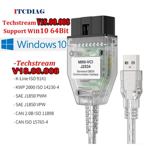 Techstream V18.00.008 MINI VCI para TOYOTA para <span class=keywords><strong>Lexus</strong></span> para J2534 OBD OBD2 Herramientas de Diagnóstico de Automóviles Minivci MINI VCI Escáner OBD2 - Product Image 2