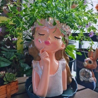 Ornement de jardin en résine, figurine en résine peinte à la main, pots artisanaux, résistant à la décoloration par tous les temps, pot de terreau pour bonsaï, décoration