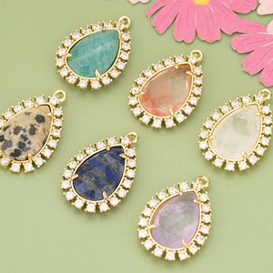 <span class=keywords><strong>E766</strong></span> 18K mạ vàng niken-miễn phí đồng tự làm đồng thau mặt dây quyến rũ phát hiện các thành phần đồ trang sức phụ kiện đá tự nhiên - Product Image 1