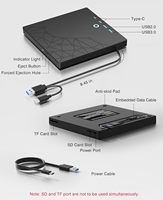 USB3.0/TYPE-C 7-in-1 Multi-function External DVD Drive Dvd-rw Burner CD Reader Optical Drive for CD/DVD Recorder SD/TF Card
