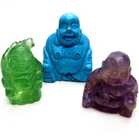 Cristaux de Quartz HZ, Meilleures Ventes, Sculpture de Bouddha en Jade Vert Chinois, Statue Sculptée en Améthyste, Pendentif Gemme Rire, Fengshui