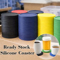Sous-verres en silicone ronds de 10 cm, écologiques, réutilisables, de qualité supérieure, en stock, personnalisables avec logo pour bars et restaurants