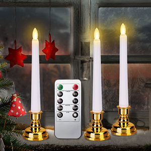 7.9 "<span class=keywords><strong>Flameless</strong></span> Nến Taper Với Chân Nến-Gói Của 9, pin Hoạt Động Led Cửa Sổ Nến Với Điều Khiển Từ Xa Và Giờ - Product Image 6