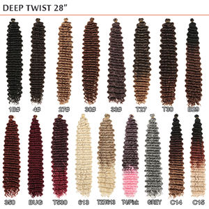 Tresses Crochet Deep Wave Twist 22 Pouces pour Boho Braids Cheveux Synthétiques Ombrés pour Tressage Fibre Basse Température Extensions pour Tresses Crochet - Product Image 4